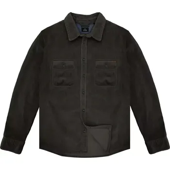 Pánská košile Velká pánská košile z tlustého manšestru s dlouhým rukávem Double Urban Outfitters GS-5116 tmavě šedá (5XL)