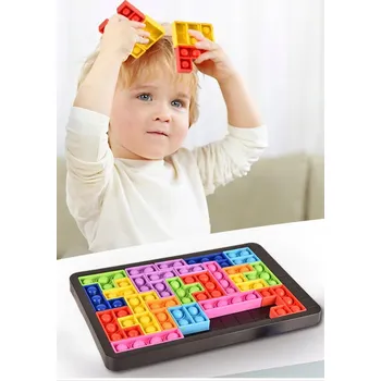 Hračka s bublinkami Tetris Pop It skládačka puzzle 3v1