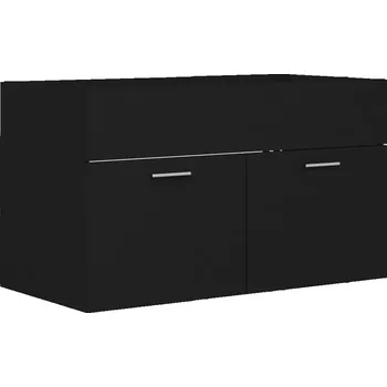 Koupelnový nábytek Černá skříňka pod umyvadlo 80 x 38,5 x 46 cm s 1 komorou a 2 dvířky