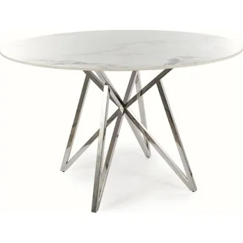Jídelní stůl Murano 120 cm keramika bílý mramor/chrom