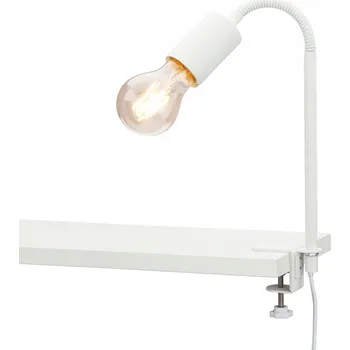 Lampička Upínací stolní lampa E27 Bílá pružná noční lampa do pokoje kanceláře Svěrák
