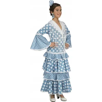 Karnevalový kostým Kostým pro děti My Me Huelva Tanečnice Flamenco 7-9 let Tyrkysový