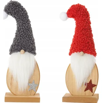 Obraz Dřevěný gnóm XL s látkovou čepicí