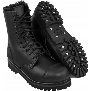 Pracovní obuv Taktické vojenské boty Brandit Phantom 10 Eyelet s zimní podšívkou - Černé, velikost 44