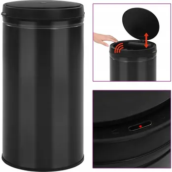 Odpadkový koš Automatický odpadkový koš 60 L černý 36 x 66 cm s senzorem