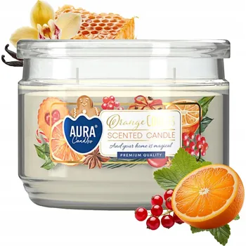 Svíčka Parafínová vonná svíčka Pomerančové sušenky Aura 1 ks