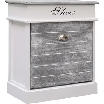 Dřevěná botník šedo-bílá 50 x 28 x 58 cm