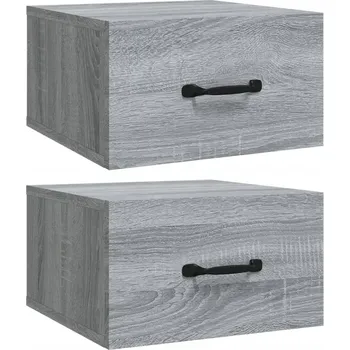 Konferenční stolek Sada 2 závěsných nočních stolků, šedá dub sonoma, 35 x 35 x 20 cm