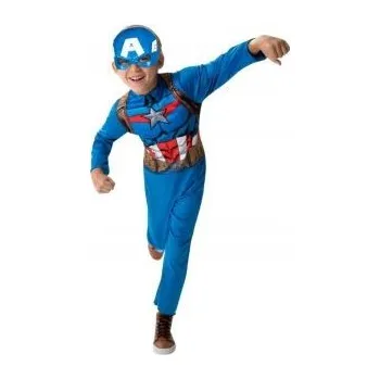 Karnevalový kostým Kostým Kapitána Ameriky Deluxe se SVALY, vel 120-130 cm