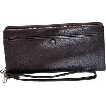 Peněženka VELKÁ DÁMSKÁ PENĚŽENKA Z EKO KŮŽE S RAŽBOU ČERNÁ