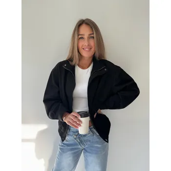 Dámská casual bunda Mishel Semišová bunda ala Zara černá Velikost: UNI