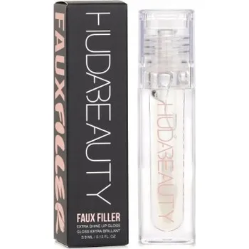 Lesk na rty HUDA BEAUTY Faux Filler Extra Shine Lip Gloss lesk na rty GLASSY 3,9 ml