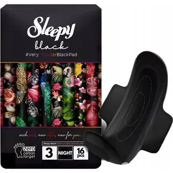 HYGIENICKÉ VLOŽKY SLEEPY s křidélky BLACK NIGHT 16 KS