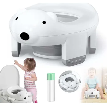 Kojenecká hygiena NOCNIK TURYSTYCZNY PRO DĚTI, SKLÁDACÍ, PŘENOSNÝ NÁSTAVEC NA TOALETU 2V1