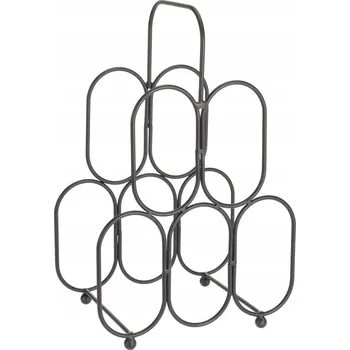 Stojan na víno Černý kovový stojan na VÍNO regál pro 5 lahví