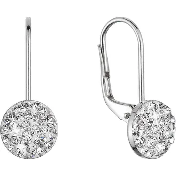 Šperk Stříbrné náušnice visací s krystaly Swarovski bílé malé 31321.1 crystal rhodiované stříbro, Swarovski krystaly