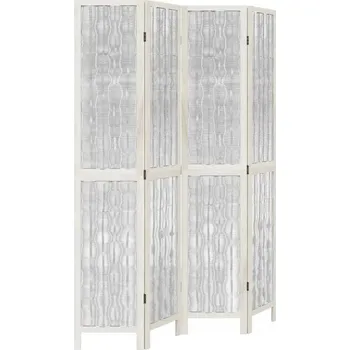 Paraván Dekorační paraván z vrbových větviček, bílý, 140x200 cm