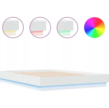 Postel Rám postele s LED osvětlením 203x153x23 cm, bílá