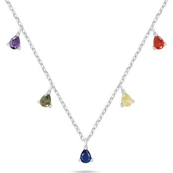 Módní doplněk Brilio Silver Stříbrný náhrdelník s barevnými zirkony NCL137W + 2 měsíce na vrácení zboží