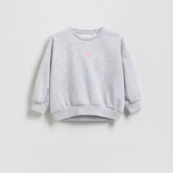 Dívčí mikina Reserved - Mikina s výšivkou - světle šedá - 311FA-09M - 311FA-09M-92