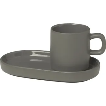 Blomus, Šálky na espresso Pilar s podšálkem pewter 2 ks - Formadore