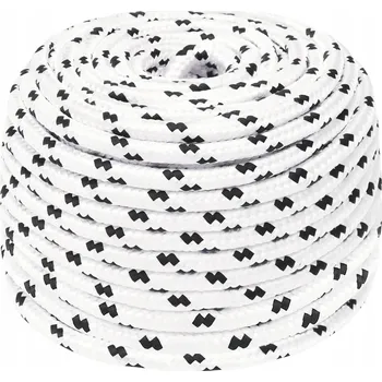 Lany Bílé pletené lanko polyester 8 mm, 100 m, nosnost 800 kg