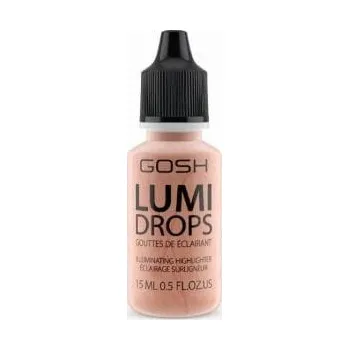 Přípravek na tvář Tekutý rozjasňovač Gosh Lumi Drops Highlighter, mix odstínů Peach (jednotlivý)