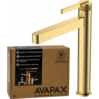 Vodovodní baterie Vysoká stojánková umyvadlová baterie zlatá baterie pro umyvadlo na desku AVAPAX