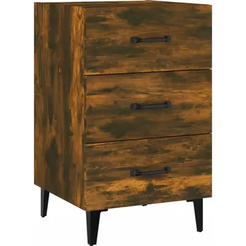 Noční stolek Noční stolek 40 x 40 x 66 cm, kouřový dub, 3 zásuvky