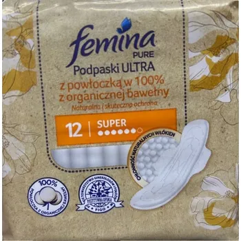 Vložky FEMINA PURE Ultra SUPER Organická Bavlna 12 ks