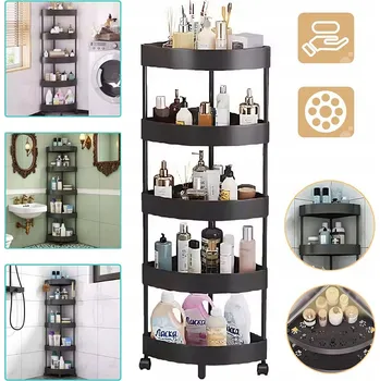 Koupelnový nábytek POJÍZDNÉ POLICE DO SPRCHY NA KOLEČKÁCH MOBILNÍ KOUPELNOVÁ SKŘÍŇKA KUCHYŇSKÁ 110 CM