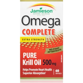 Lék na srdce, cévy a krev Jamieson Omega Complete Pure Krill 500 mg měkké tobolky pro normální činnost srdce a mozku 60 ks
