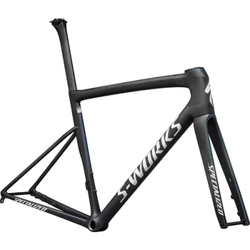 rám kola Specialized S-Works Tarmac SL8 Frameset - Satin Carbon / Viavi Cynan Blue / Viavi Silver-Blue Pearl 49
