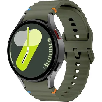 Drakero Silikonový WAVY pro Samsung Galaxy Watch 4, 5, 6, 7 šedá zeleň