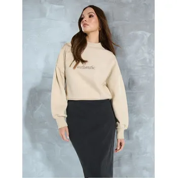 Dámská móda Sinsay - Mikina se stojáčkem - béžová - 6459J-02X - 6459J-02X-XL-1