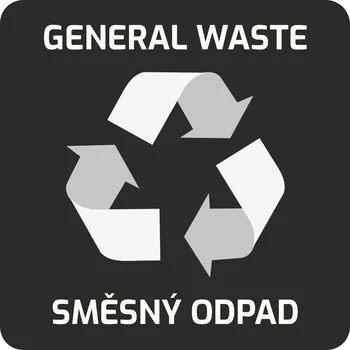 Odpadkový koš Samolepka pro odpadkový koš pro tříděný odpad - SMĚS, černá, 8 x 8 cm