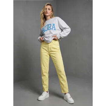 Sinsay - Džíny střihu high waist mom - žlutá - 1144F-10J - 1144F-10J-34