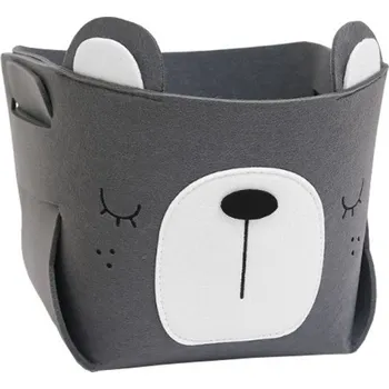 Úložný box Koš na hračky Ecarla 17 x 19 cm, odstíny šedé