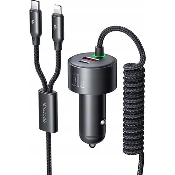 Datový kabel Automobilová Mcdodo CC-0370, USB-C, Lightning, 120 W, zatahovací kabely