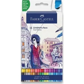 Oboustranné akvarelové Fixy 18 barev Faber-Castell