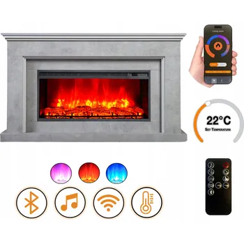 Elektrický krb DLC Home 1800W topení | WiFi | Bluetooth reproduktor | Retro EF2