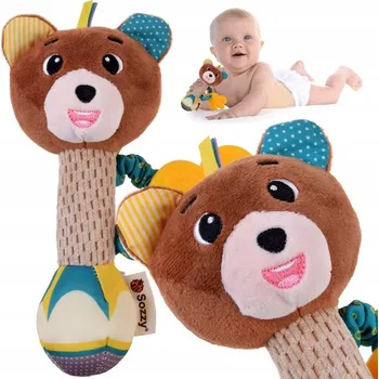 Roztomilé Chrastítko Kousátko plyšová hračka Zvířátko pro miminko ZA5771