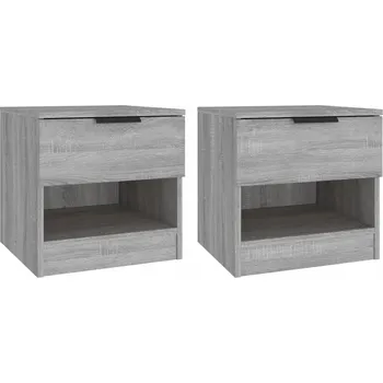 Konferenční stolek Sada 2 nočních stolků šedá dub sonoma 40 x 39 x 40 cm