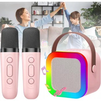 BEZDRÁTOVÝ KARAOKE SET 2x MIKROFON + BLUETOOTH REPRODUKTOR RGB