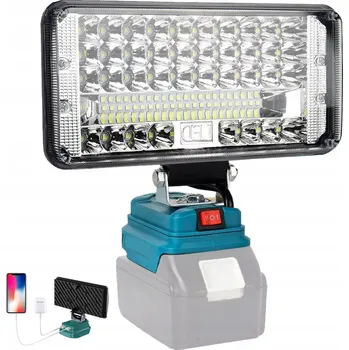 Svítilna LAMPA 18-20V halogen PRACOVNÍ SVÍTILNA BATERKA 60LED 90W Super jasná