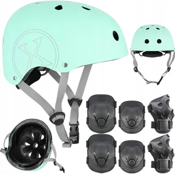 Cyklistická přilba Dětská cyklistická helma s regulací + Sada chráničů na skateboard, velikost XS