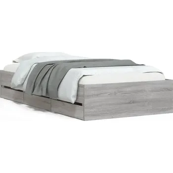 Postel Rám postele s šuplíky 203x102x33 cm, šedý dub