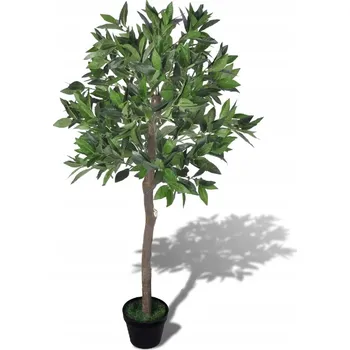 umělá květina Umělý vavřín 120 cm, 546 listů, květináč 17,8 cm, zelený