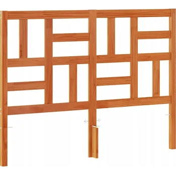 Dřevěné čelo postele z borovice, voskovaný hnědý, 185,5 x 8,5 x 104 cm