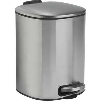 Odpadkový koš Koupelnový pedálový koš, stříbrný 5L